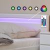 Home Deluxe Polsterbett mit LED-Beleuchtung 'ASTRO' 2x Lattenrost Weiß 140x200 cm Bild 4