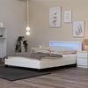 Home Deluxe Polsterbett mit LED-Beleuchtung 'ASTRO' 2x Lattenrost Weiß 140x200 cm Bild 2
