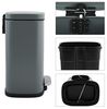 Spirella Kosmetikeimer 5 Liter Edelstahl mit Absenkautomatik und Inneneimer "Akira" Badezimmer Mülleimer Softclose Abfalleimer schwarz matt Bild 4