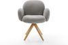 Drehstuhl Nube-Flex mit Armlehnen Strukturstoff Soft Grau Holzgestell kantig Natur 180° drehbar Taschenfederkern Bild 4