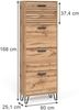 Schuhkipper Amber Eiche Wotan 60 x 168 cm mit 4 Fächern Vicco Bild 3