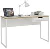 Dmora - Schreibtisch Brielle, Mehrzweckschreibtisch, Bürotisch für PC, Eckschreibtisch, 130x48 h77 cm, Weiß Bild 2
