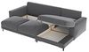 Selsey Mokpeo - Ecksofa mit Schlaffunktion, Bettkasten und schwarzen Füßen, 244 cm breit (Veloursbezug Graphitgrau, Ottomane rechts) Bild 5
