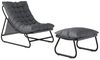 Outsunny Gartenliege mit Hocker, 13 cm dicker Auflage, rutschfesten Füßen, Balkonsessel, 2 St, Loungesessel, für Garten,Terrasse Dunkelgrau Bild 1