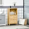 HOMCOM Badkommode Badzimmerschrank mit offenem Regal (Badezimmer Standregal, 1 St, Badregal), Bambus, Natur, 50 x 25,5 x 92 cm Bild 2