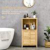 HOMCOM Badkommode Badzimmerschrank mit offenem Regal (Badezimmer Standregal, 1 St, Badregal), Bambus, Natur, 50 x 25,5 x 92 cm Bild 4