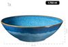 7-teiliges Bowl Set aus Keramik, 1 Salat-Schüssel groß und 6 Schalen für Salat, Müsli, Suppe oder Pasta, mit Vintage Glasur in Blau Bild 3
