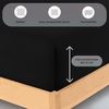 Buymax® Spannbettlaken 70x140 cm Doppelpack 100% Baumwolle Kinderbett Spannbetttuch Baby Bettlaken Jersey, Matratzenhöhe bis 15 cm, Farbe Schwarz Bild 3