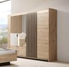 Kleiderschrank Tally Drehtürenschrank 220x60x210cm Artisan Eiche anthrazit 3-türig Bild 2