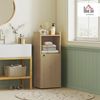 HOMCOM Badkommode 3-stufig verstellbares Regal, Melaminoberfläche (Badschrank, 1 St, Aufbewahrungsschrank), für Badezimmer, Wohnzimmer, Eiche Bild 2