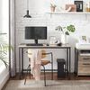 Vasagle Schreibtisch, Computertisch, schmaler Bürotisch, 120 x 60 x 75 cm, Arbeitszimmer, Homeoffice, Büro, einfacher Aufbau, Stahl, Industrie-Design, Greige-schwarz LWD039B02 Bild 2