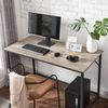 Vasagle Schreibtisch, Computertisch, schmaler Bürotisch, 120 x 60 x 75 cm, Arbeitszimmer, Homeoffice, Büro, einfacher Aufbau, Stahl, Industrie-Design, Greige-schwarz LWD039B02 Bild 5