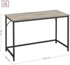 Vasagle Schreibtisch, Computertisch, schmaler Bürotisch, 120 x 60 x 75 cm, Arbeitszimmer, Homeoffice, Büro, einfacher Aufbau, Stahl, Industrie-Design, Greige-schwarz LWD039B02 Bild 3
