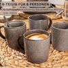 SÄNGER Kaffeebecher Set Kairo Graphit - 6 teilig aus Steingut Bild 2