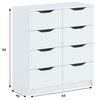 Oggi Breite Kommode mit 8 Schubladen Geeignet für Wohnzimmer Schlafzimmer Büro Aus Schichtholz 40 x 81 x 91 cm Weiß Matt Bild 3