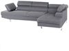 Ecksofa NORREA Stoff Grau Linksseitig Bild 5