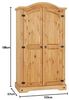 CARO-Möbel Kleiderschrank SALSA Garderobenschrank mit Kleiderstange aus Kiefer Massivholz im Mexiko St Bild 2