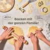 Praknu Nudelholz Nudelholz mit Abstandshalter - 2er Set - Teigroller aus FSC® Holz Buchenholz, (2er Set, 2-tlg), Teigroller aus nachhaltigem FSC Holz, Für gleichmäßiges Ausrollen Bild 4
