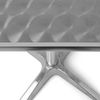 BAKAJI Beistelltisch aus Aluminium für den Außenbereich 60x60 cm mit Verstellbarer Höhe 70/110 cm Bistrotisch Top Regal aus Edelstahl quadratisch für Bar Haus Garten Restaurant Silber Bild 5