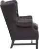 Chesterfield Sessel Echtleder schwarz 89x104x79 cm massivum Kingsfield Ohrensessel mit Armlehnen Strasssteinchen Wohnzimmer Bild 4