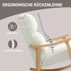 HOMCOM Schaukelstuhl ergonomisch, mit Samtoptik (Schwingsessel, 1 St), bis 120 kg belastbar, für Schlafzimmer, Wohnzimmer, Cremeweiß Bild 5