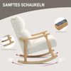 HOMCOM Schaukelstuhl ergonomisch, mit Samtoptik (Schwingsessel, 1 St), bis 120 kg belastbar, für Schlafzimmer, Wohnzimmer, Cremeweiß Bild 4