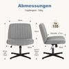 DUMOS Bürostuhl Ohne Armlehne, Teddysamt und Bequemes Netzgewebe Criss Cross Chair, mit Verbreitertem Sitzkissen Schneidersitz Stuhl, Geeignet für Büros, Schlafzimmer und Wohnzimmer Bild 2