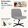 DUMOS Bürostuhl Ohne Armlehne, Teddysamt und Bequemes Netzgewebe Criss Cross Chair, mit Verbreitertem Sitzkissen Schneidersitz Stuhl, Geeignet für Büros, Schlafzimmer und Wohnzimmer Bild 5