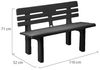 Dmora - Außenbank Marinella, Monoblock-Gartenbank, Außenbank, 100% Made in Italy, 110 x 52 x 71 cm, Anthrazit Bild 2
