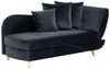 Chaiselongue Samtstoff schwarz mit Bettkasten rechtsseitig MERI II Bild 4