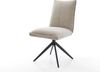 Drehstuhl Lelio-Flex Webstoff Soft Beige Kreuzgestell breit Schwarz 360° drehbar Wippfunktion Taschenfederkern Bild 2