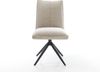 Drehstuhl Lelio-Flex Webstoff Soft Beige Kreuzgestell breit Schwarz 360° drehbar Wippfunktion Taschenfederkern Bild 3
