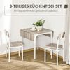 HOMCOM Essgruppe Esszimmergruppe mit 2 Stühlen und 1 Tisch, (Tischgruppe, 3-tlg, Esstisch Set), Stahl MDF Natur+Weiß Bild 3