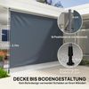 Outsunny Markise mit Handkurbel, UV-beständig, inkl. Wandhalterung (höhenverstellbar Markise, 1-St, Klemmmarkise ohne Bohren) 350 cm breit, für Terrasse, Balkon, Dunkelgrau Bild 3