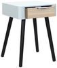 HOME DECO FACTORY, HD7465, Nachttisch mit 1 Schublade aus zweifarbigem Holz, modernes und praktisches Design, ideal für Schlafzimmer, Maße 35 x 40 x 48 cm, Farbe Grau und Rohholz Bild 5
