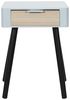 HOME DECO FACTORY, HD7465, Nachttisch mit 1 Schublade aus zweifarbigem Holz, modernes und praktisches Design, ideal für Schlafzimmer, Maße 35 x 40 x 48 cm, Farbe Grau und Rohholz Bild 4