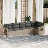 vidaXL 6-tlg. Garten-Sofagarnitur mit Kissen Hellgrau Poly Rattan 3252529 Bild 2