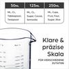 Praknu Messbecher Glas Messbecher mit Ausguss - 50ml, 125ml, 250ml - Präzise Skala, Borosilikatglas, (Set) Bild 4