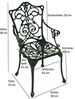 DEGAMO Garten-Essgruppe Jugendstil, (5-tlg), (4x Sessel, 1x Tisch 70cm rund), Aluguss rostfrei, Farbe dunkelgrün Bild 4