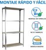 Simonrack Schwerlastregal, Lagerregal, 150 x 100 x 50 cm, Metallregal, Kellerregal, Biegestelle 150 kg, 4 Holzfachböden, Verzinkt/Holz - Maderclick Bild 5