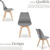 tectake Esszimmerstuhl Küchenstuhl Scandi-Design, gepolsterte Sitzfläche, 49 x 53 x 82 cm (Polsterstuhl Frederikke in grau, 4 St), ergonomische Form, massive Holzbeine, bodenschonende Filzgleiter Bild 4