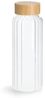 ZELLER 19649 Glasflasche 1,0 Liter mit Bambusdeckel, Ø 9 x 25,5 cm Bild 1
