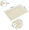 WohnDirect Badematten Set 2 teilig Creme • WC Vorleger (45x45 cm), Badematte (70x120 cm) • rutschfest waschbar Badezimmerteppich MIT WC-Ausschnitt Bild 2