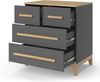 Kommode Malia Grau 80 x 88 cm mit 4 Schubladen Vitalispa Bild 5