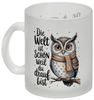 speecheese Tasse Eule mit Schal Glas Tasse Die Welt ist schön Bild 2