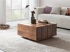 Rustikaler Couchtisch Dakota im Balkendesign – 70x70 – Wohnzimmertisch aus Massivholz Bild 2