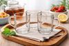 BigDean Teeglas 6 Stück Teegläser Set Teegläser mit Henkel 230 ml Kaffee Gläser robust, 6-tlg, Glas, Vielseitig, Spülmaschinengeeignet, Mikrowellengeeignet Bild 5