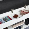 Meerveil Schuhbank aus E1 Holzspanplatte, Aufklappbare Schuhschrank mit Sitzkissen, Flur Schuhregal 104 x 45 x 30 cm (Weiß), H1071SB02WT, 104D x 30W x 45H cm Bild 4
