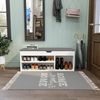 Meerveil Schuhbank aus E1 Holzspanplatte, Aufklappbare Schuhschrank mit Sitzkissen, Flur Schuhregal 104 x 45 x 30 cm (Weiß), H1071SB02WT, 104D x 30W x 45H cm Bild 2
