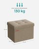 Songmics 41 cm Sitzbank mit Stauraum, klappbare Sitztruhe, Aufbewahrungsbox, Fußbank, helltaupe LSF102K01 Bild 2